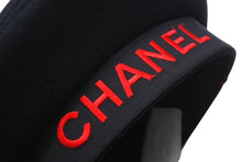 Load image into Gallery viewer, CHANEL シャネル 激レア ベレー帽 花リボン付き ヴィンテージ サイズ57 ブラック 8512003327084 美品 中古 57314