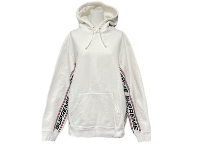 SUPREME シュプリーム パーカー 2019AW Text Rib Hooded Sweat Shirt サイズM ホワイト 57320