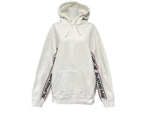 SUPREME シュプリーム パーカー 2019AW Text Rib Hooded Sweat Shirt サイズM ホワイト 57320