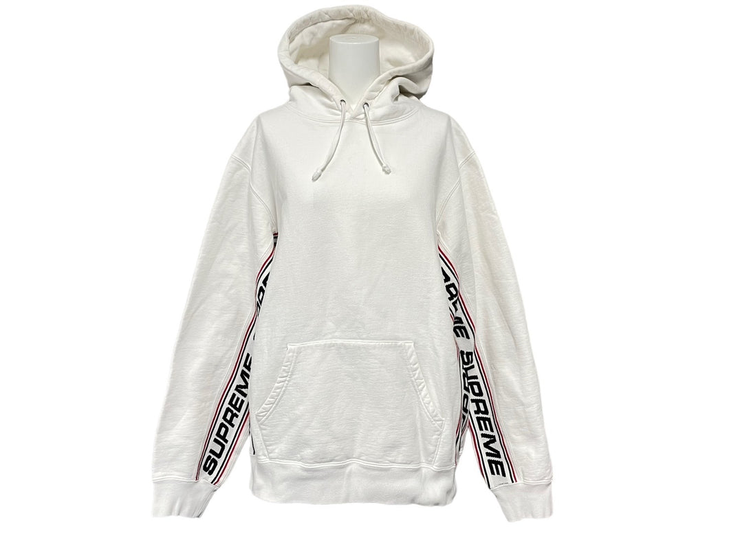 SUPREME シュプリーム パーカー 2019AW Text Rib Hooded Sweat Shirt サイズM ホワイト 57320