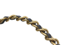 Load image into Gallery viewer, CHANEL シャネル ブレスレット 95P ココマーク ラインストーン レザー ブラック ゴールド金具 美品 中古 57344