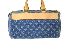 Load image into Gallery viewer, LOUIS VUITTON ルイヴィトン ハンドバッグ M95019 モノグラムデニム ネオスピーディ ブルー ゴールド金具 美品 中古 57371