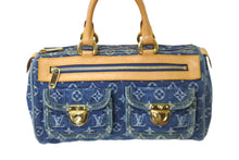 Load image into Gallery viewer, LOUIS VUITTON ルイヴィトン ハンドバッグ M95019 モノグラムデニム ネオスピーディ ブルー ゴールド金具 美品 中古 57371
