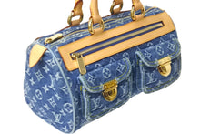 Load image into Gallery viewer, LOUIS VUITTON ルイヴィトン ハンドバッグ M95019 モノグラムデニム ネオスピーディ ブルー ゴールド金具 美品 中古 57371