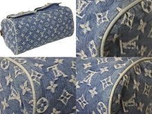 Load image into Gallery viewer, LOUIS VUITTON ルイヴィトン ハンドバッグ M95019 モノグラムデニム ネオスピーディ ブルー ゴールド金具 美品 中古 57371