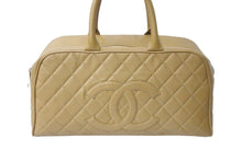 Load image into Gallery viewer, CHANEL シャネル ボストン バッグ ココマーク ベージュ 8番台 キャビアスキン グレインドカーフスキン ゴールド金具 美品 中古 57383