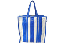 Load image into Gallery viewer, BALENCIAGA バレンシアガ バザールショッパーM レザー トートバッグ ブルー ホワイト 443097 鞄 ロゴ 良品 中古 57393
