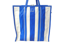 Load image into Gallery viewer, BALENCIAGA バレンシアガ バザールショッパーM レザー トートバッグ ブルー ホワイト 443097 鞄 ロゴ 良品 中古 57393