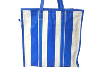 Load image into Gallery viewer, BALENCIAGA バレンシアガ バザールショッパーM レザー トートバッグ ブルー ホワイト 443097 鞄 ロゴ 良品 中古 57393
