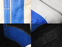 Load image into Gallery viewer, BALENCIAGA バレンシアガ バザールショッパーM レザー トートバッグ ブルー ホワイト 443097 鞄 ロゴ 良品 中古 57393