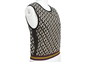 極美品 DRIES VAN NOTEN ドリス ヴァン ノッテン SS24 Tiger Jacqard Knit Top ニットベスト サイズM ブラック ベージュ 総柄 中古 4b005742