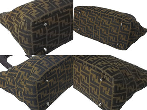 FENDI フェンディ ハンドバッグ トートバッグ ズッカ柄 マンマバケット レディース 26693 美品 中古 57425