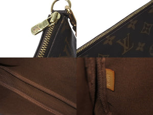 LOUIS VUITTON ルイヴィトン ポーチ M51980 ポシェット アクセソワール モノグラム ブラウン ゴールド金具 美品 中古 57432