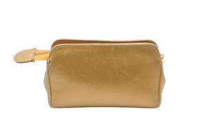 CHANEL シャネル ミニポーチ コスメポーチ ココマーク A01436X01079 キャビアスキン マスタード ゴールド金具 良品 中古 57438
