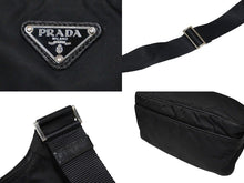 Load image into Gallery viewer, PRADA プラダ ショルダーバッグ VA0625 テスート 三角ロゴプレート ナイロン キャンバス ブラック シルバー金具 良品 中古 57461