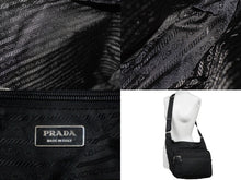Load image into Gallery viewer, PRADA プラダ ショルダーバッグ VA0625 テスート 三角ロゴプレート ナイロン キャンバス ブラック シルバー金具 良品 中古 57461
