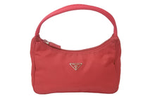 Load image into Gallery viewer, PRADA プラダ ハンドバッグ ワンショルダー MV515 ホーボー ミニバッグ 三角ロゴ レッド ナイロン 中古 良品 57463