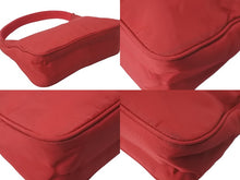 Load image into Gallery viewer, PRADA プラダ ハンドバッグ ワンショルダー MV515 ホーボー ミニバッグ 三角ロゴ レッド ナイロン 中古 良品 57463