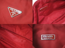 Load image into Gallery viewer, PRADA プラダ ハンドバッグ ワンショルダー MV515 ホーボー ミニバッグ 三角ロゴ レッド ナイロン 中古 良品 57463