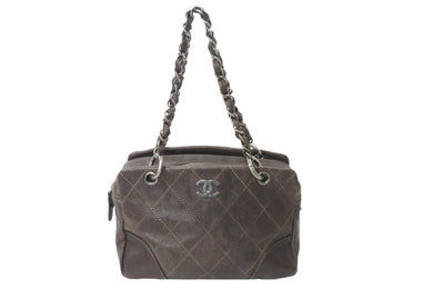 CHANEL シャネル ハンドバッグ チェーン 10番台 ココマーク キャビアスキン シルバー金具 美品 中古 64022