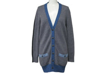 Load image into Gallery viewer, CHANEL シャネル カーディガン P46784K05899 ココボタン グレー ブルー カシミヤ サイズ34 美品 中古 57604