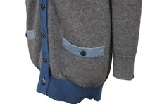Load image into Gallery viewer, CHANEL シャネル カーディガン P46784K05899 ココボタン グレー ブルー カシミヤ サイズ34 美品 中古 57604