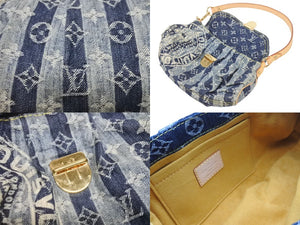 極美品 LOUIS VUITTON ルイヴィトン ミニプリーティ レイエ ショルダーバッグ M95333 モノグラムデニム ブルー 中古 4b005761