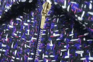 新品未使用品 CHANEL シャネル ツイード ベスト サイズ34 23～24AW P75518 V67220 NQ425 パープル ブラック 中古 57618