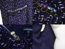 Load image into Gallery viewer, 新品未使用品 CHANEL シャネル ツイード ベスト サイズ34 23～24AW P75518 V67220 NQ425 パープル ブラック 中古 57618