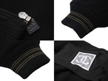 Load image into Gallery viewer, CHANEL シャネル ブルゾン スポーツライン スタジャン 05A ブラック ウール ナイロン サイズ40 P26526V16823 美品 中古 57619