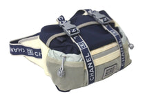 Load image into Gallery viewer, CHANEL シャネル スポーツライン ココマーク ボディバッグ 9番台 A27892 メッシュ グレー ネイビー 美品 中古 57625
