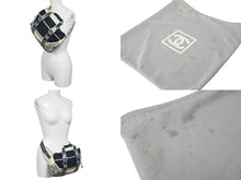 Load image into Gallery viewer, CHANEL シャネル スポーツライン ココマーク ボディバッグ 9番台 A27892 メッシュ グレー ネイビー 美品 中古 57625