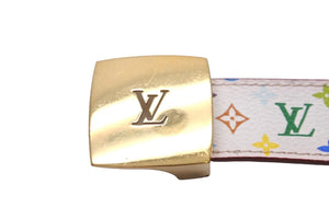 LOUIS VUITTON ルイヴィトン ベルト バックル モノグラム サンチュール 34/85 M9682W PVC マルチカラー ゴールド 美品 中古 57627
