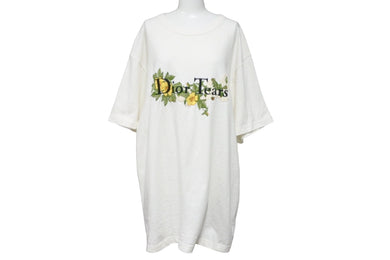 Dior × DENIM TEARS ディオール デニムティアーズ 23AW フラワーロゴ Tシャツ ホワイト 刺繍 サイズXXL 美品 中古 57674
