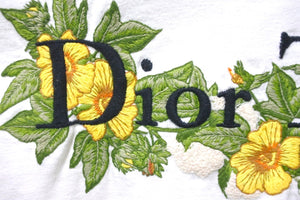 Dior × DENIM TEARS ディオール デニムティアーズ 23AW フラワーロゴ Tシャツ ホワイト 刺繍 サイズXXL 美品 中古 57674