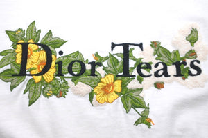 Dior × DENIM TEARS ディオール デニムティアーズ 23AW フラワーロゴ Tシャツ ホワイト 刺繍 サイズXXL 美品 中古 57674