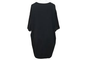 Givenchy ジバンシー 半袖金具 トップス ロゴプリント ロゴ金具 コットン ブラック ホワイト シルバー 美品 中古 57708 