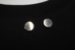 Givenchy ジバンシー 半袖金具 トップス ロゴプリント ロゴ金具 コットン ブラック ホワイト シルバー 美品 中古 57708 