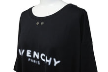 画像をギャラリービューアに読み込む, Givenchy ジバンシー 半袖金具 トップス ロゴプリント ロゴ金具 コットン ブラック ホワイト シルバー 美品 中古 57708 