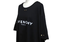 画像をギャラリービューアに読み込む, Givenchy ジバンシー 半袖金具 トップス ロゴプリント ロゴ金具 コットン ブラック ホワイト シルバー 美品 中古 57708 