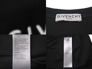 Givenchy ジバンシー 半袖金具 トップス ロゴプリント ロゴ金具 コットン ブラック ホワイト シルバー 美品 中古 57708 