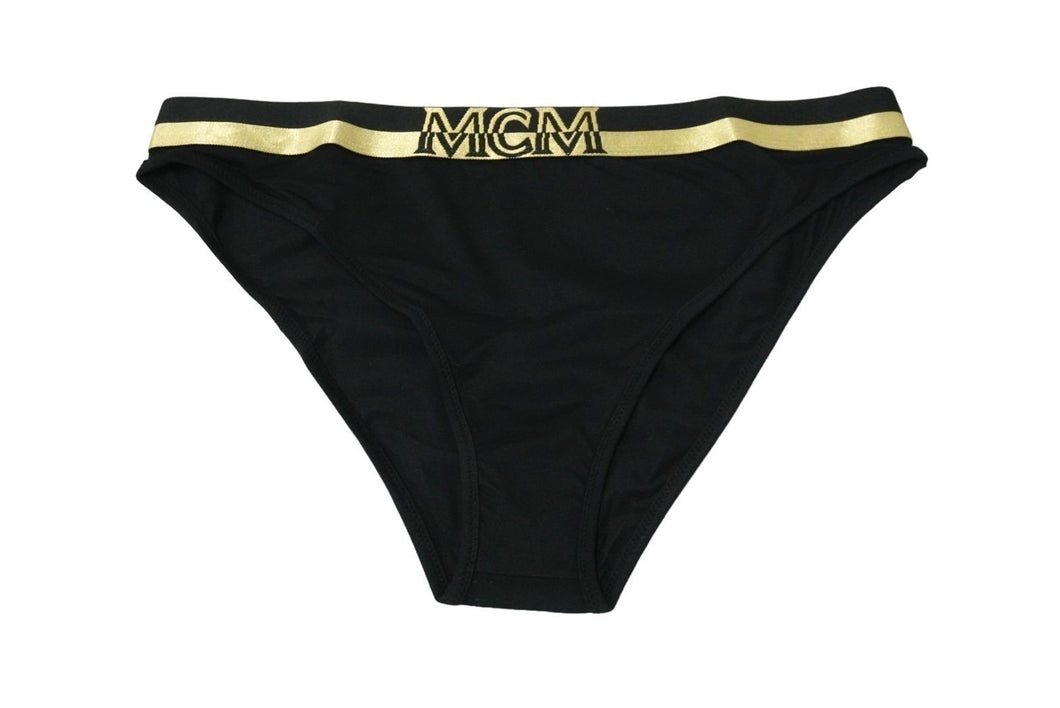 新品未使用 MCM エムシーエム パンツ 下着 アンダーウェア レディース ブラック ゴールド サイズL MFYASBM04 中古 57752