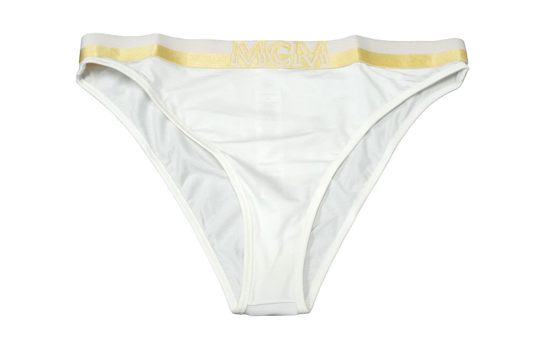 新品未使用 MCM エムシーエム パンツ 下着 アンダーウェア レディース ホワイト ゴールド サイズL MFYASBM04 中古 57754