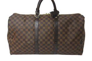 極美品 LOUIS VUITTON ルイヴィトン ダミエ キーポル50 ボストンバッグ N41427 コーティングキャンバス ブラウン 中古 57782