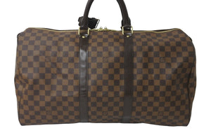 極美品 LOUIS VUITTON ルイヴィトン ダミエ キーポル50 ボストンバッグ N41427 コーティングキャンバス ブラウン 中古 57782