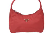 Load image into Gallery viewer, PRADA プラダ ハンドバッグ ワンショルダー MV515 ホーボー ミニバッグ 三角ロゴ レッド ナイロン 美品 中古 57784