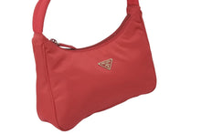 Load image into Gallery viewer, PRADA プラダ ハンドバッグ ワンショルダー MV515 ホーボー ミニバッグ 三角ロゴ レッド ナイロン 美品 中古 57784