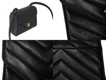 Load image into Gallery viewer, CHANEL シャネル Vステッチ ショルダーバッグ 3番台 ラムスキン ブラック ゴールド金具 ココマーク 美品 中古 57789
