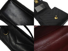 Load image into Gallery viewer, CHANEL シャネル Vステッチ ショルダーバッグ 3番台 ラムスキン ブラック ゴールド金具 ココマーク 美品 中古 57789