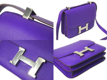 Load image into Gallery viewer, HERMES エルメス ショルダーバッグ コンスタンス 24 バイオレットパープル シルバー金具 エプソン □P刻印 57795 美品 中古